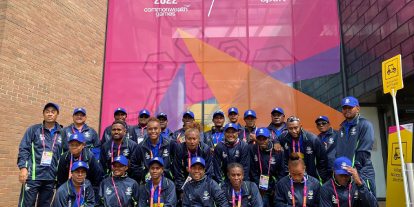 Athletes and officials at the recent Commonwealth Games in Birmingham, England. Photo, One Team Solomon – FB.
