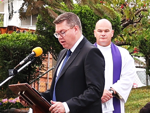 Australia’s visiting Minister for Defence Industry, Minister for International Development and the Pacific, Hon Pat Conroy delivering his remarks.
