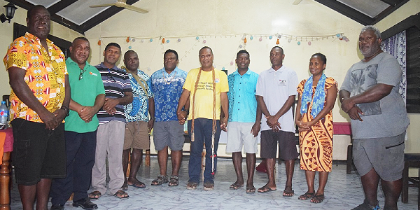 The delegation for the reconciliation program with Malaita Province Premier Daniel Suidani.