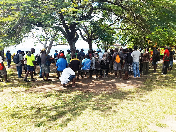 Frustrated members of the group at Tuesday’s meeting in Honiara.