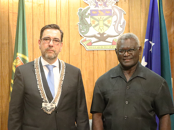 PM Hon. Manasseh Sogavare and H.E Pedro. R. Da Silva. Photo, OPMC.
