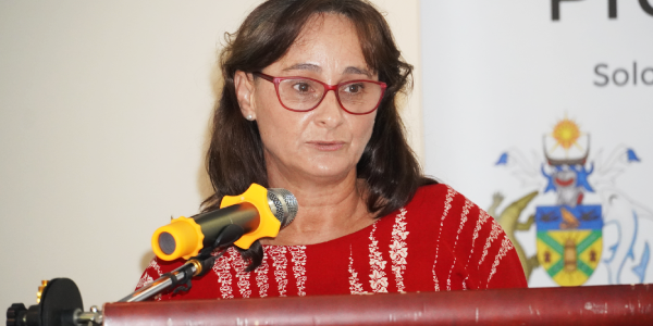 World Bank Resident Representative Ms Annette Leith speaking at the launch. Photo Lachlan Eddie.