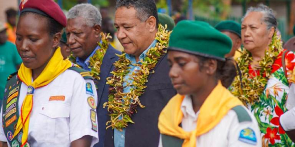 Pathfinders in Gizo escorting the delegation.