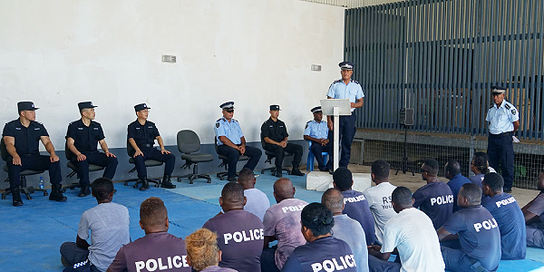 Supervising Assistant Commissioner(AC) Mr. Leonard Tahnimana gives his remarks during the opening of the program.