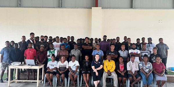 Seasonal workers at the pre-departure briefing