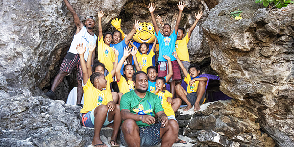 Solo the Pacific Games 2023 Mascot in Rennell and Bellona province.