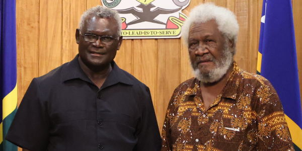 PM Sogavare and Sir Nathaniel Waena.