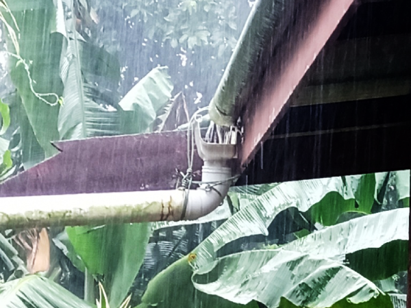 An overflowing gutter in Gizo, yesterday.