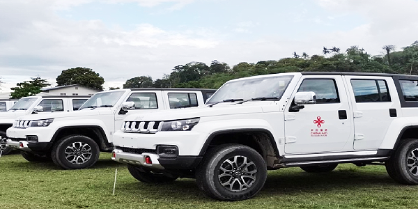 Some of the new vehicles donated by China to the RSIPF.