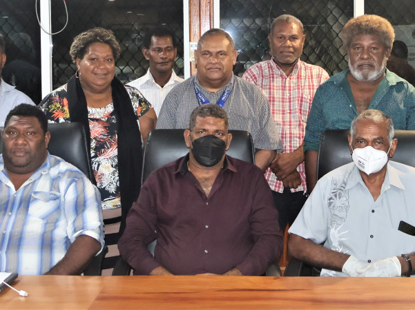 Honiara City Lord Mayor & Executive with Dr.Jimmie Rodgers NHA Meet on Safe & Green Games.
