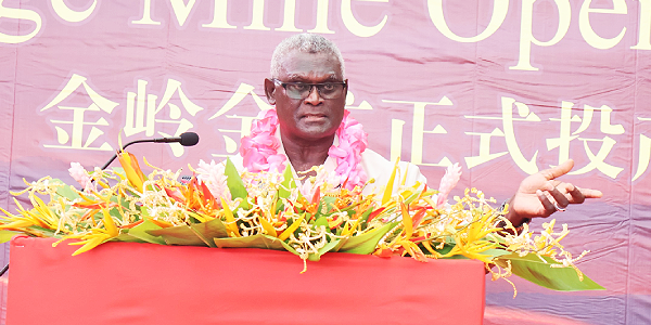 PM Sogavare delivering his speech.