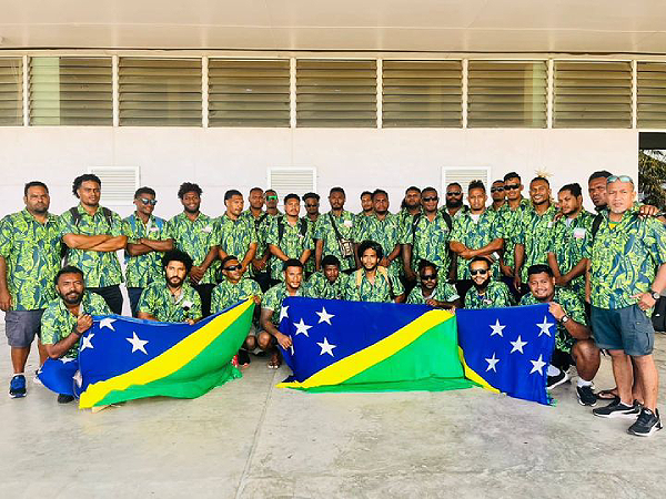 The SI National Rugby team, prior to their departure at Henderson, Honiara International airport. Photo supplied.