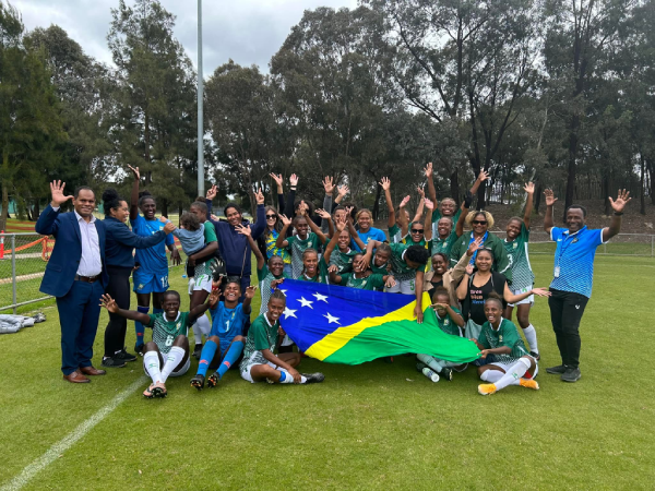 Solomon Islands women’s team after their historic win