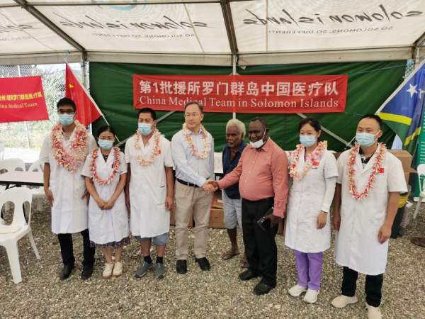 Ambassador LI, Mr Nehemiah, Mr Iromea and CMT members