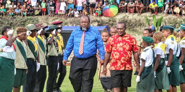 Lau Mbaelelea MP Augustine Auga arrived for the official opening of the Auga Sport Tournament at Arao in Northwest Mbaelelea.