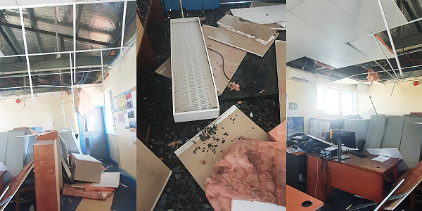 Damages caused by the recent 7.3 magnitude quake at the Ministry of National Planning and Development Coordination (MNPDC). Photos, PS Susan Vuha.