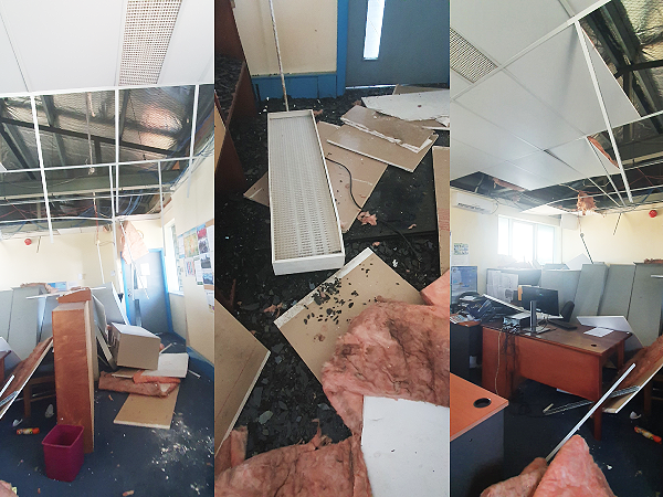 Damages caused by the recent 7.3 magnitude quake at the Ministry of National Planning and Development Coordination (MNPDC). Photos, PS Susan Vuha.