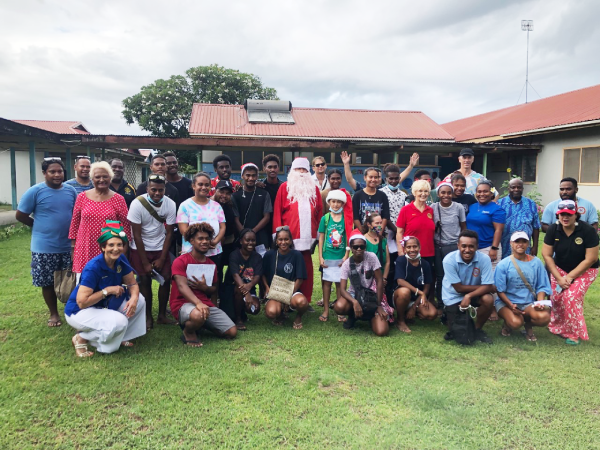 The Rotary Club team that presented Christmas gifts to the patients this morning.