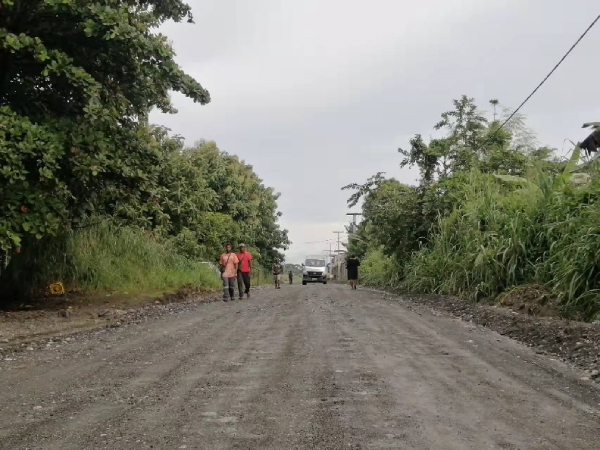 The road after being graded.