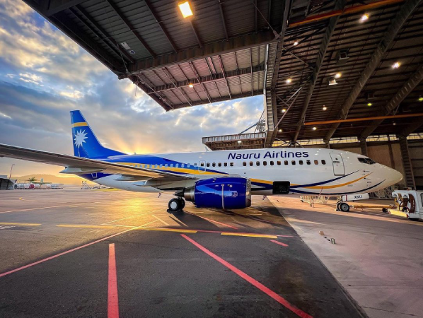 The VH-XNU, Boeing 737-300 Nauru Airlines aircraft in Townsville, Australia. Photo, Nauru Airlines.