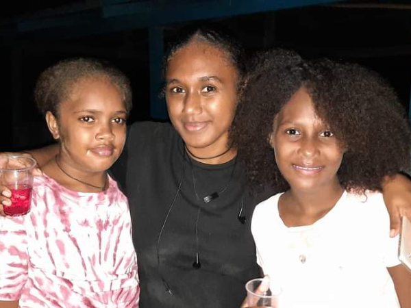 Rosemary on the left with her cousins. Photo supplied.