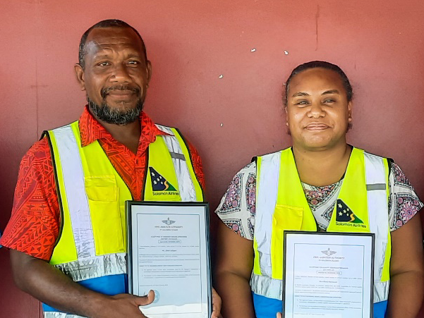 Newly appointed managers, Obed Odogari Manager Ground Operations (International) and Aketa Nanauasi, Manager Quality Assurance – 145.