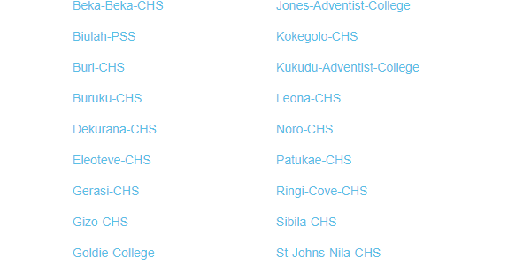 Western province Secondary schools