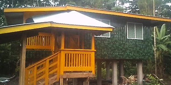 Local seasonal worker, Andrew Pandavisu was able to build this house for his parents after two years under the Pacific Australia Labour Mobility Scheme.