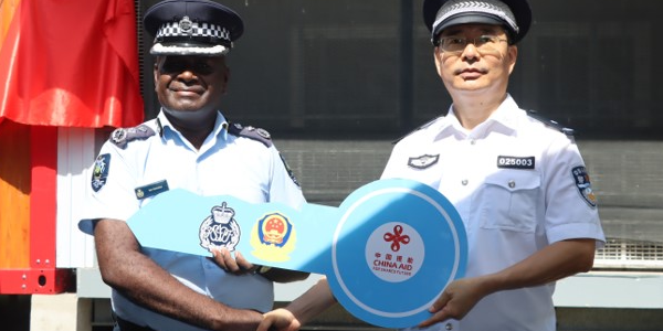 Handing over the mock key