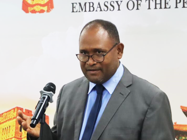 MHMS Minister, Dr Culwick Togamana delivering his remarks. Photo supplied