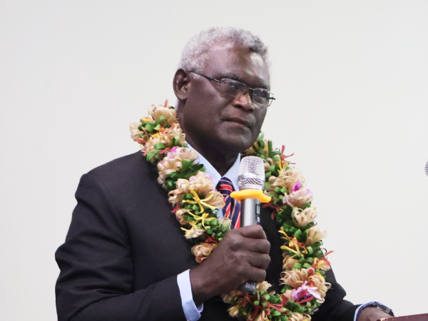 PM Sogavare delivering the key note address