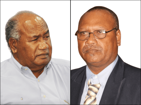MALAITA Premier, Daniel Suidani (right), has accused veteran journalist, Alfred Sasako (left), as a journalist with an agenda against the MARA government.