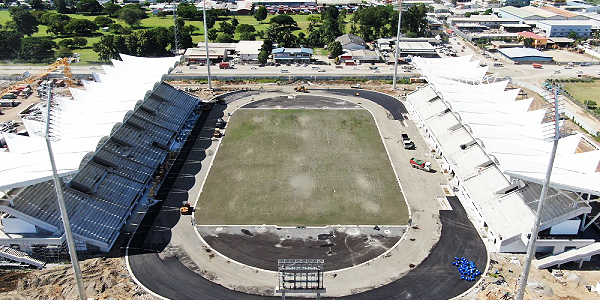 The Pacific Games main stadium, nearing completion.