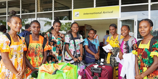 The 8 student nurses from Vanuatu that arrived on Sunday.