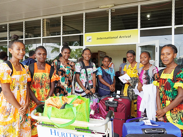 The 8 student nurses from Vanuatu that arrived on Sunday.