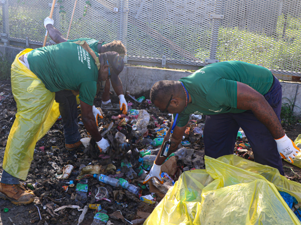 SIPA staff during the cleanup. Photo, Ports Authority.