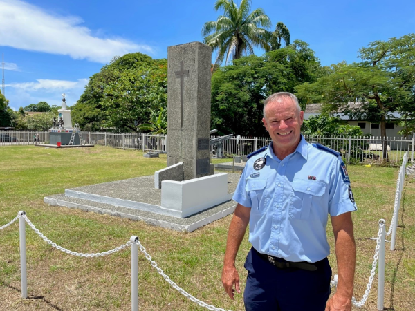 SIPSP Team Leader, Inspector McKee, at the HCPS Memorial Park. Photo supplied.