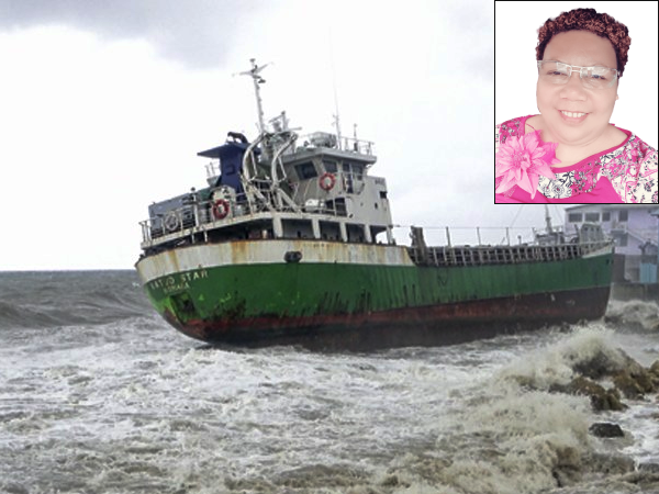 The Vatud Star during Cyclone Judy, at Kukum. Inset, MP Freda Rangirei.