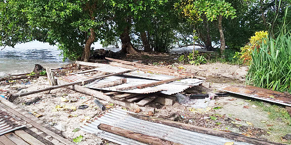 What is left of the makeshift home. Photo Lyn Soapi.