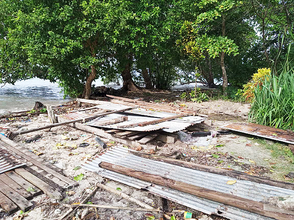 What is left of the makeshift home. Photo Lyn Soapi.