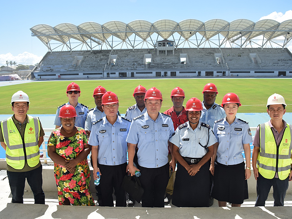 A group photo during the visit to the games venue. Photo, RSIPF.