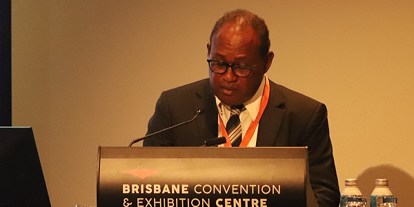 DPM Maelanga delivers the keynote address. Photo by GCU.