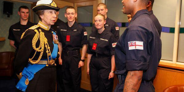 First Solomon Islander Navy Sebastine Kavaliliu meets Princess Anne. Photo, Catholic Archdiocese of Honiara.