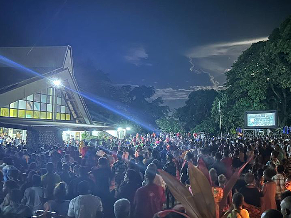 Thousands turned up at the Holy Cross Cathedral for the Easter Vigil service. Photo, Catholic Communications.