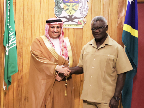 PM Sogavare and H.E Sultan Fahad Khuzaim