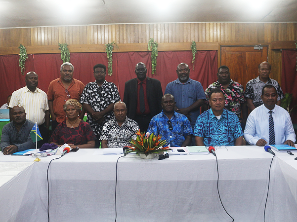 Premiers with MPGIS Minister Hon Seleso, Attorney General John Muria Junior & SSPM Albert Kabui in Gizo last week. Photo, GCU.
