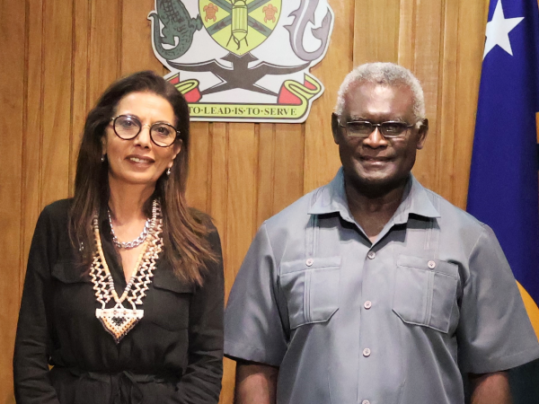 Special Representative of the Secretary-General on Violence against Children, Dr. Najat Maalla M’Jid meets PM Sogavare.