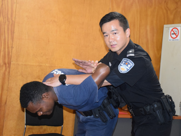 A CLPT instructor demonstrate how to take control of a suspect. Photo, RSIPF.