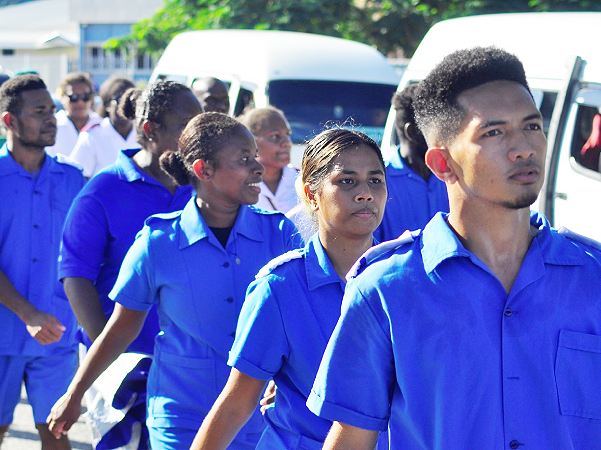 Student nurses from SINU taking part in the float parade.