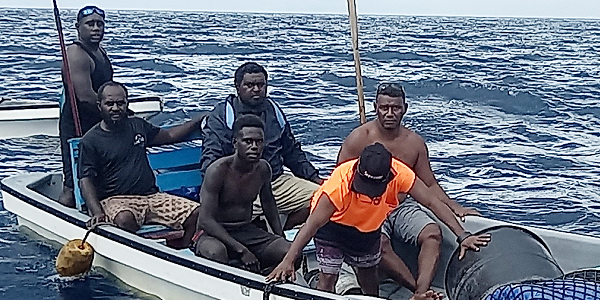 A private boat from Poitete which police used to transfer the six drifters to the police stabbi first craft